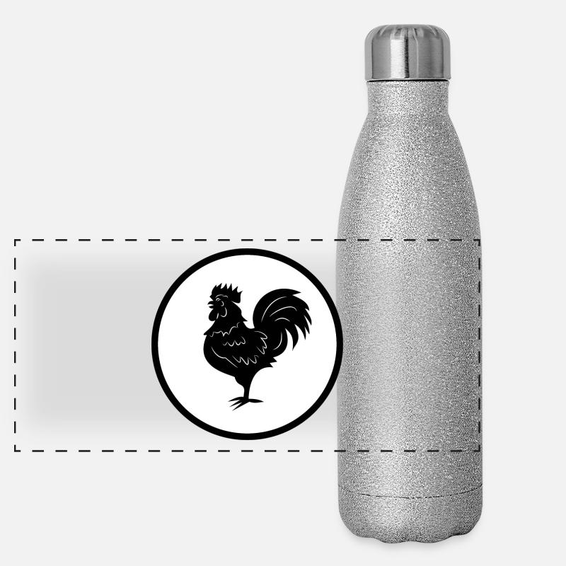 Gockelhahn Panorama Glitzer Isolierflasche 500 ml