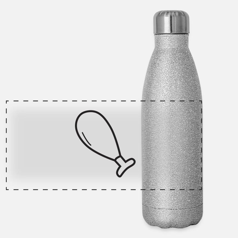 Keule Fleisch Essen Geschenk Idee Hühnchen Panorama Glitzer Isolierflasche 500 ml