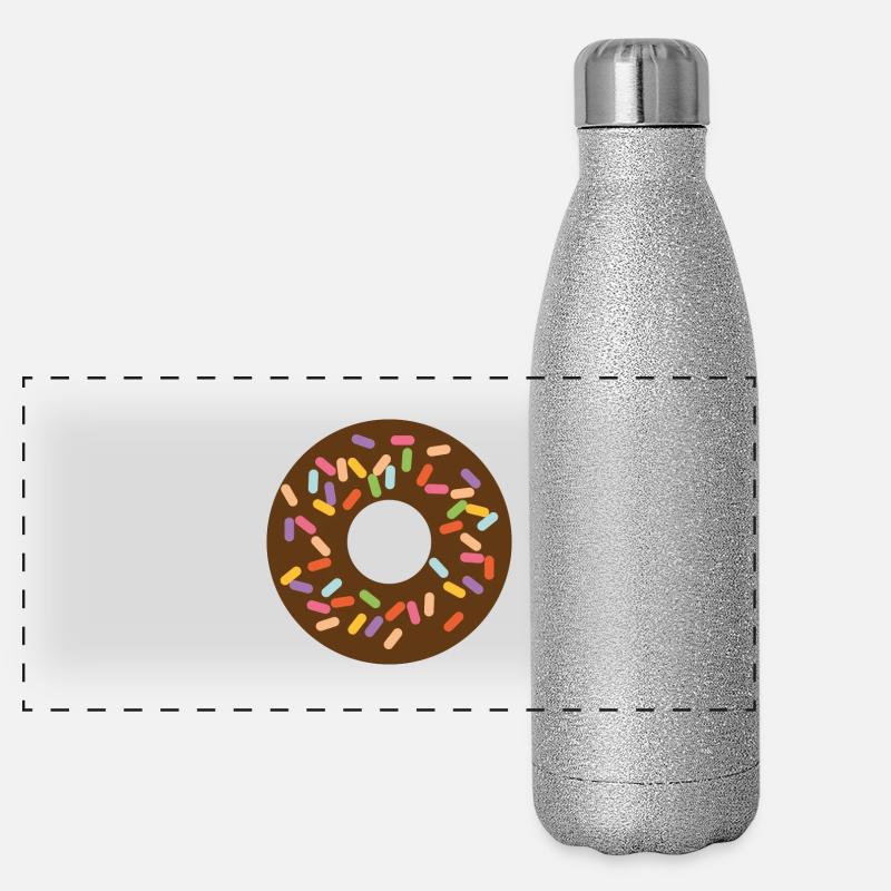 Farbenfroher Donut so lecker! Panorama Glitzer Isolierflasche 500 ml