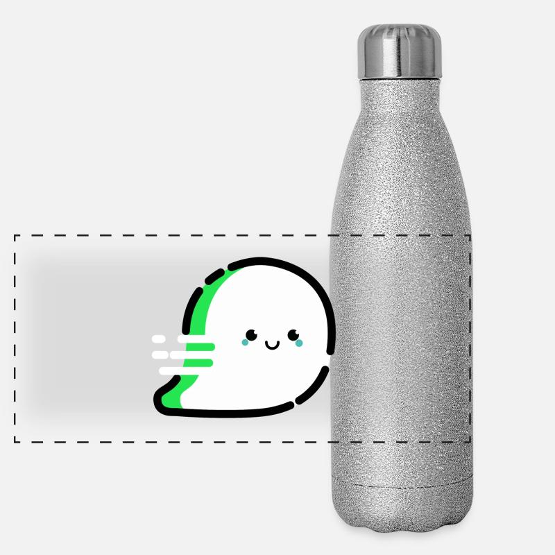 Cartoon / comic ghost very friendly Panoramic Glitter Thermal Bottle 500 ml