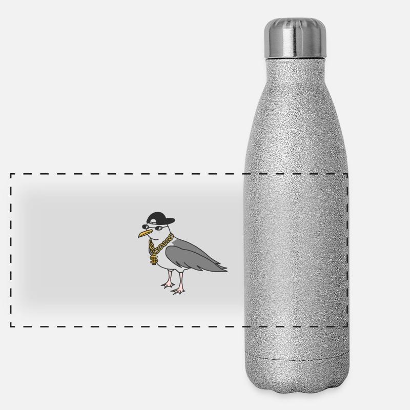 Rappeur mouette Gourde isotherme panoramique pailletée 500 ml