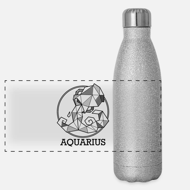 Zodiac Aquarius Gift Astro Aquarius Panoramic Glitter Thermal Bottle 500 ml