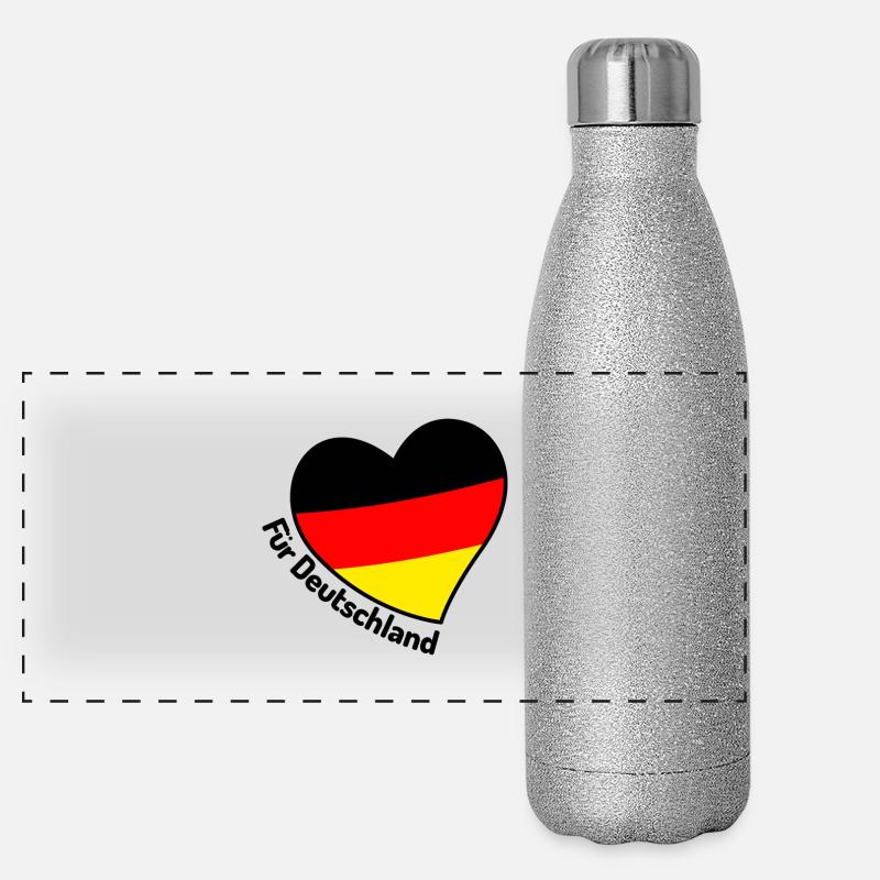 WM EM Heart Germany World Cup Soccer Panoramic Glitter Thermal Bottle 500 ml