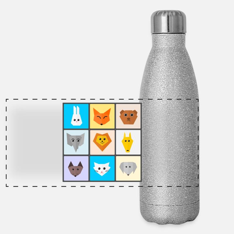 animaux Gourde isotherme panoramique pailletée 500 ml