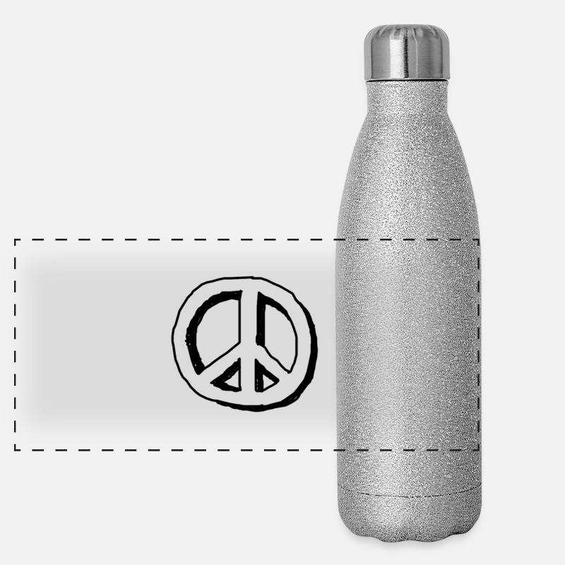 Signe de la paix Gourde isotherme panoramique pailletée 500 ml