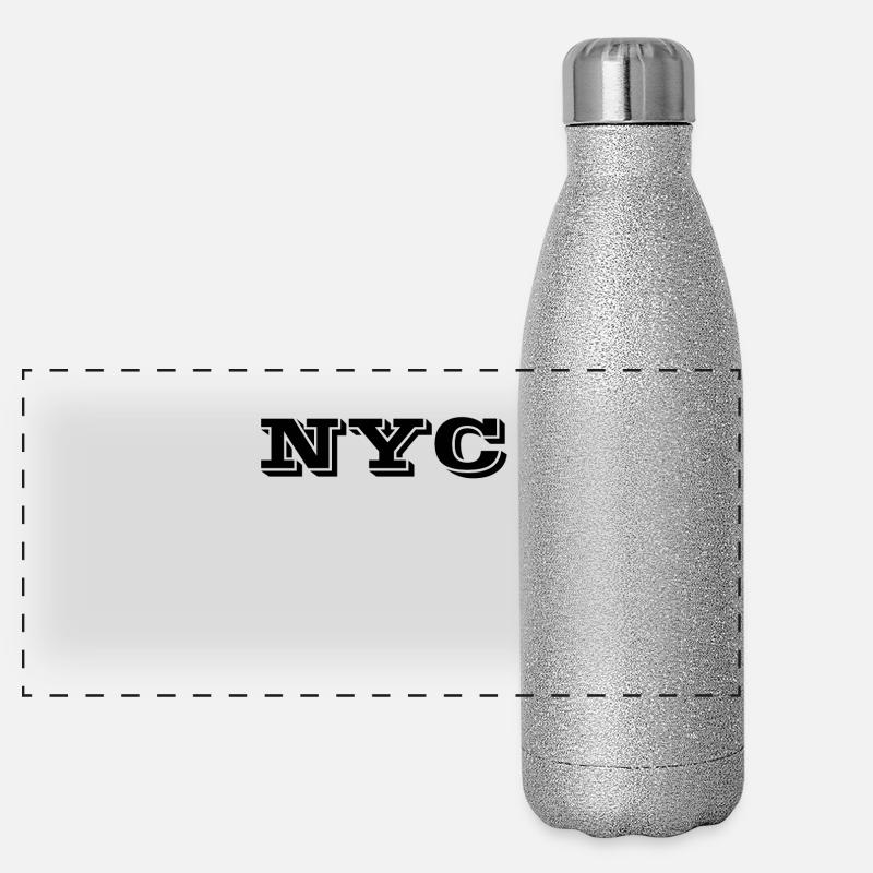 NYC - Panoramic Glitter Thermal Bottle 500 ml - silver glitter