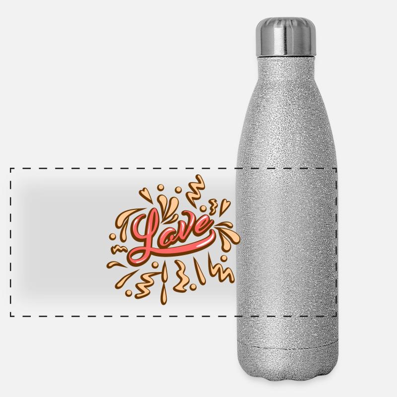 Love Liebe Panorama Glitzer Isolierflasche 500 ml