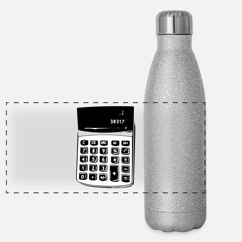 Taschenrechner Nostalgie Panorama Glitzer Isolierflasche 500 ml