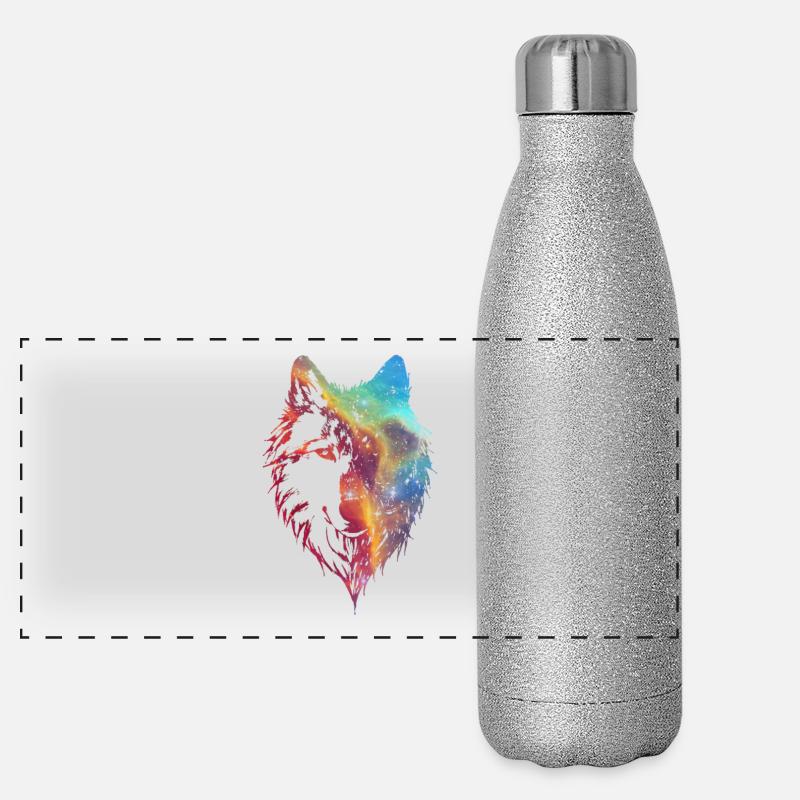 Cosmic Wolf Panoramic Glitter Thermal Bottle 500 ml