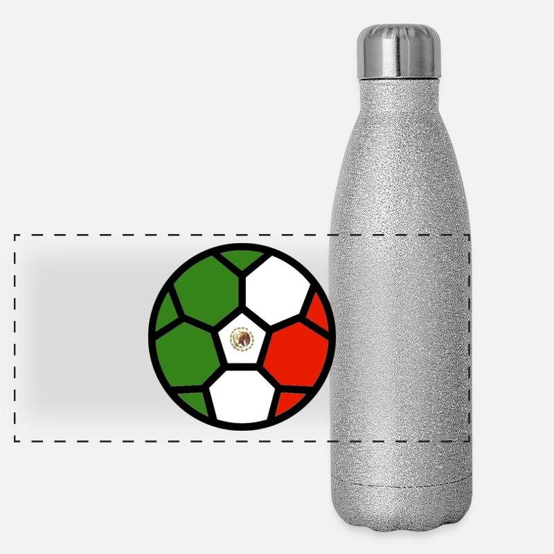  Drapeau Coupe du monde de Mexique Gourde isotherme panoramique pailletée 500 ml