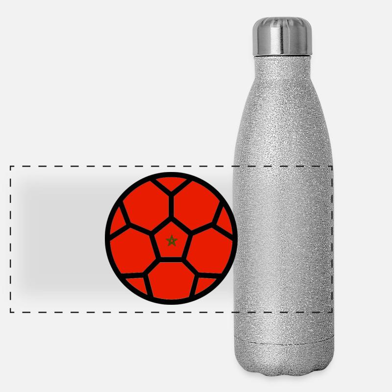  Drapeau Coupe du monde du Maroc Gourde isotherme panoramique pailletée 500 ml