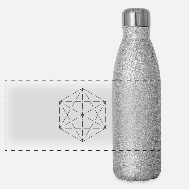 Minimalistisches Hexagon Panorama Glitzer Isolierflasche 500 ml
