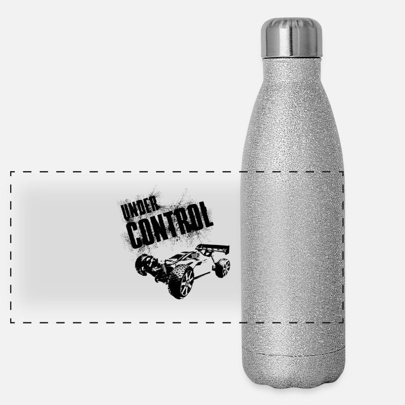 RC Car Racing On Offroader UNDER CONTROL BLACK Panorama Glitzer Isolierflasche 500 ml