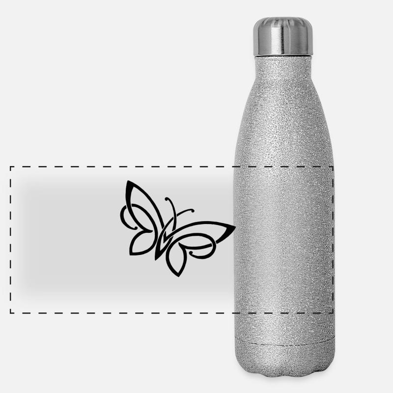 papillon simple Gourde isotherme panoramique pailletée 500 ml
