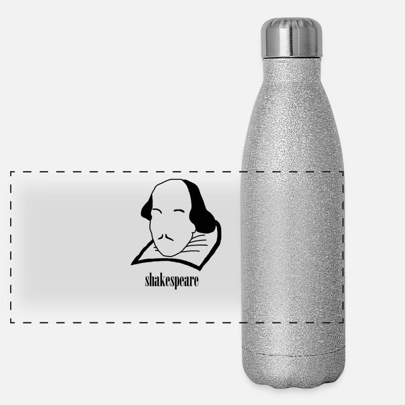 Shakespeare Kopf - Geschenkidee Panorama Glitzer Isolierflasche 500 ml