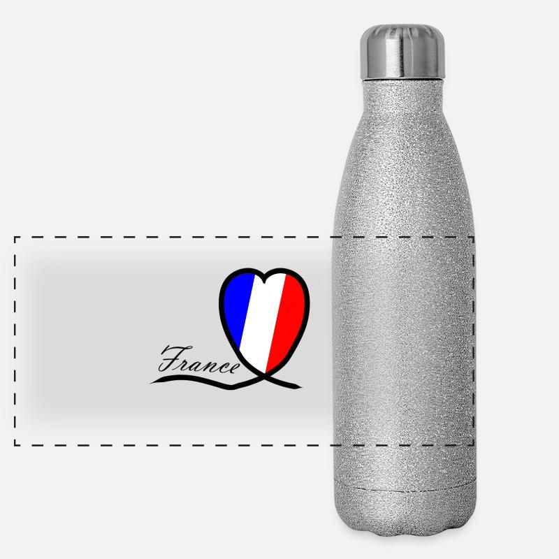France Heart Souvenir Panoramic Glitter Thermal Bottle 500 ml