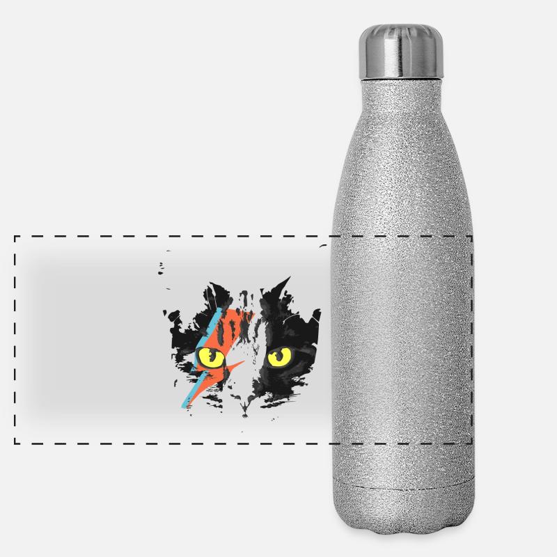 Chat chaton miaou noir mignon idée cadeau Gourde isotherme panoramique pailletée 500 ml