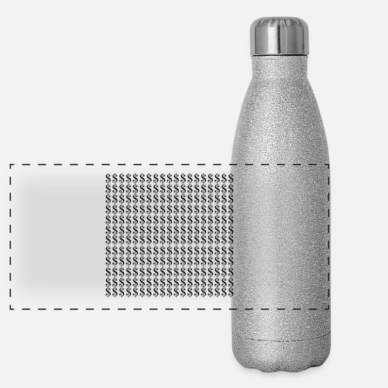 Dollar Geld Panorama Glitzer Isolierflasche 500 ml