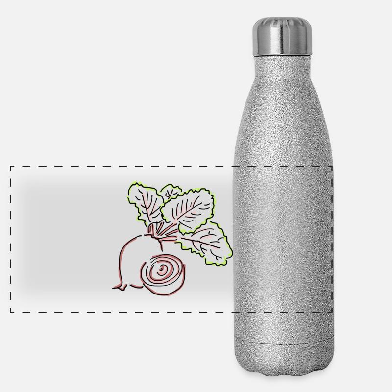 Parterres rouges Gourde isotherme panoramique pailletée 500 ml