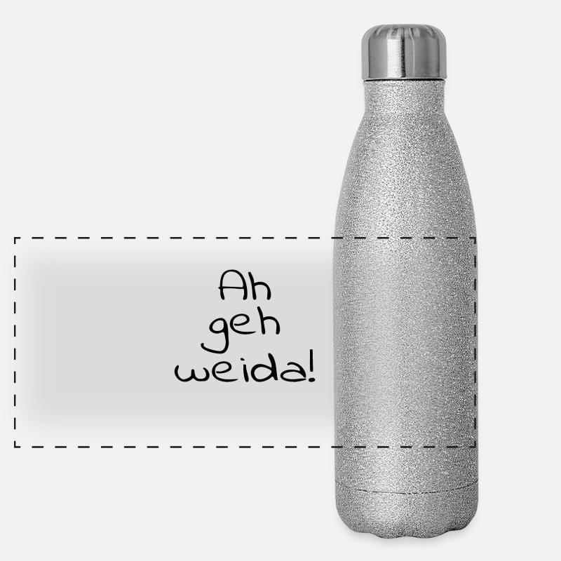 Go weida - Panoramic Glitter Thermal Bottle 500 ml - silver glitter