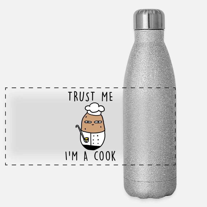 TRUST ME IN A COOK - Panoramic Glitter Thermal Bottle 500 ml - silver glitter