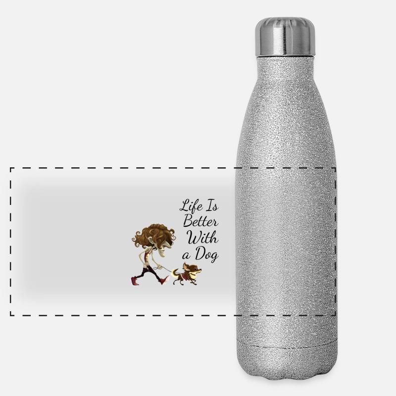 Conception de chien pour les propriétaires de chiens Gourde isotherme panoramique pailletée 500 ml