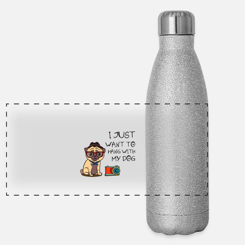 Conception de chien pour les propriétaires de chiens Gourde isotherme panoramique pailletée 500 ml