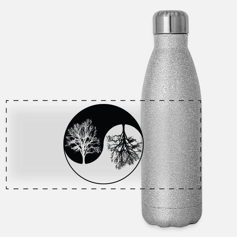 ying yang tree Gourde isotherme panoramique pailletée 500 ml