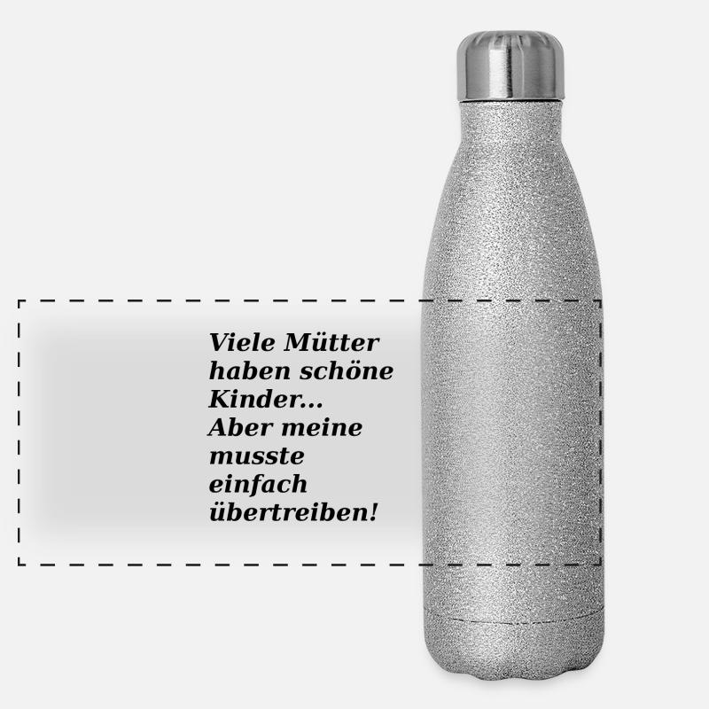 Lustiger Spruch Panorama Glitzer Isolierflasche 500 ml