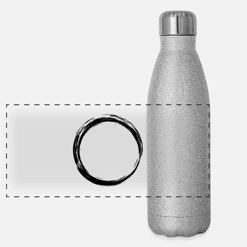 Kreis Symbol Design Schwarz Panorama Glitzer Isolierflasche 500 ml