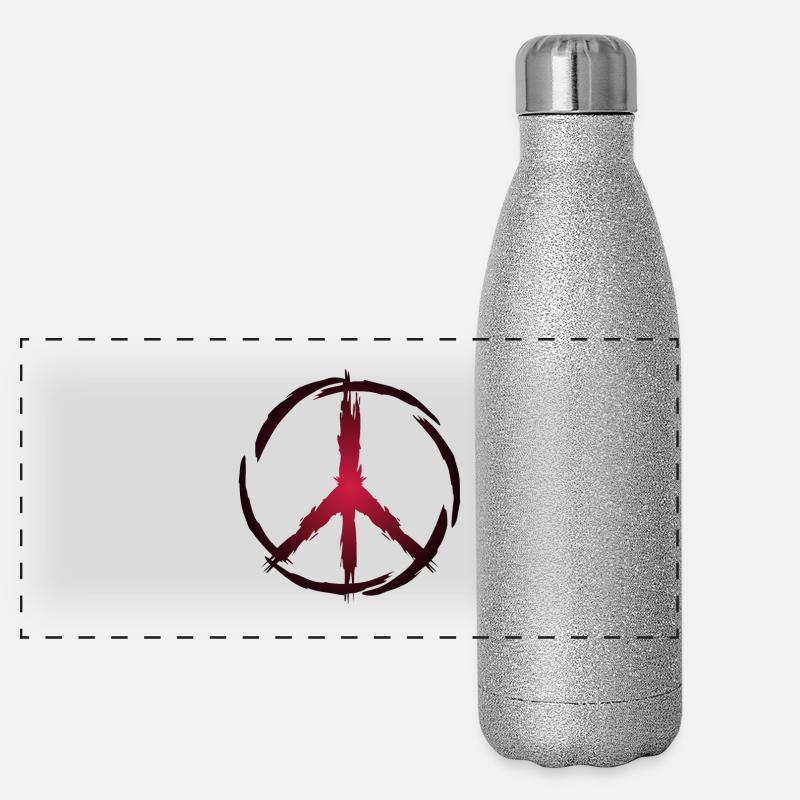 Peace Symbol Panorama Glitzer Isolierflasche 500 ml