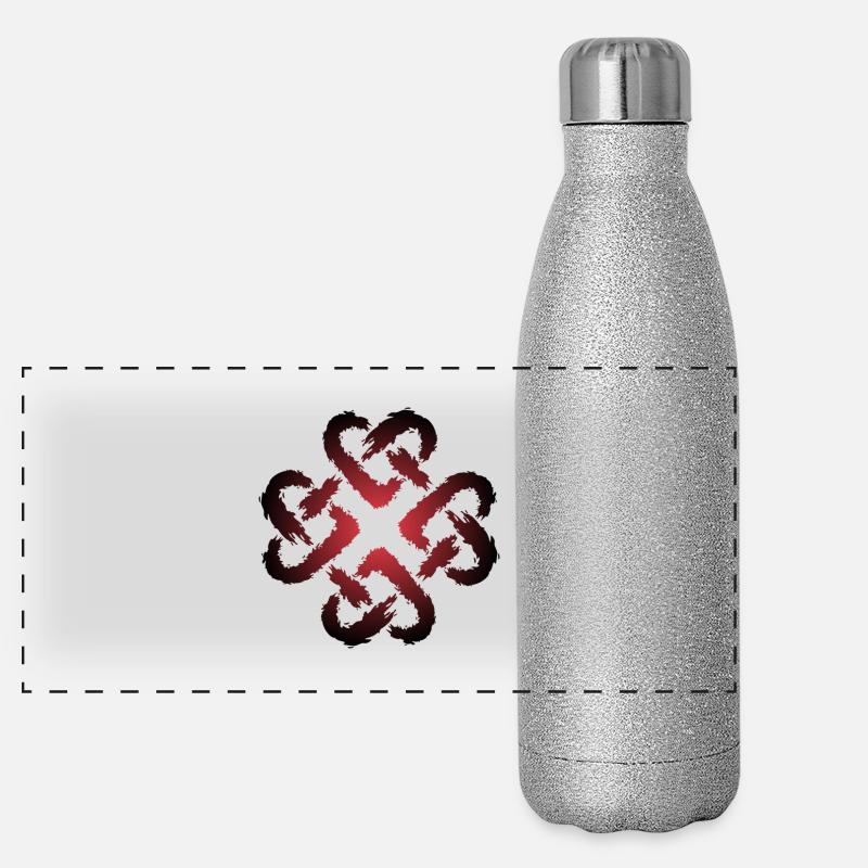 Nœud celtique coeur infini Gourde isotherme panoramique pailletée 500 ml