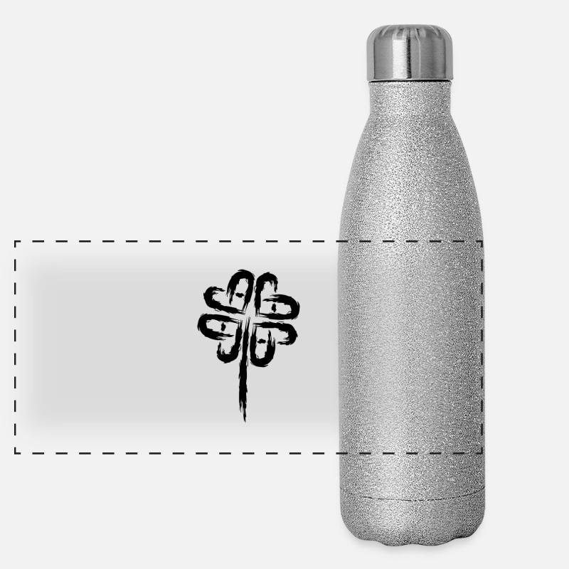 Trèfle symbole Symboles celtiques Gourde isotherme panoramique pailletée 500 ml