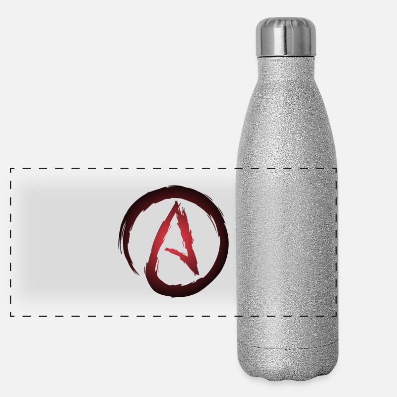 Atheismus Symbol Atheist Panorama Glitzer Isolierflasche 500 ml