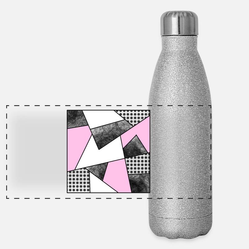 Mosaic modern pink Panoramic Glitter Thermal Bottle 500 ml