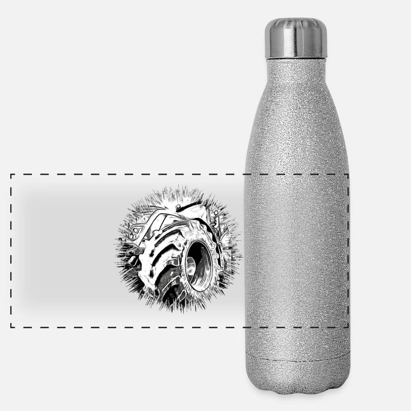 Traktor Panorama Glitzer Isolierflasche 500 ml