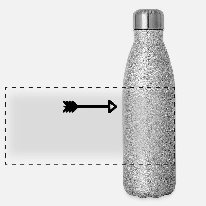 Symbole de flèche Noir Gourde isotherme panoramique pailletée 500 ml