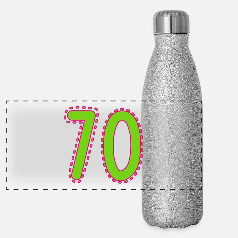 70. 70 ANS. 70e ANNIVERSAIRE. ANNIVERSAIRE 70 ANS. Gourde isotherme panoramique pailletée 500 ml