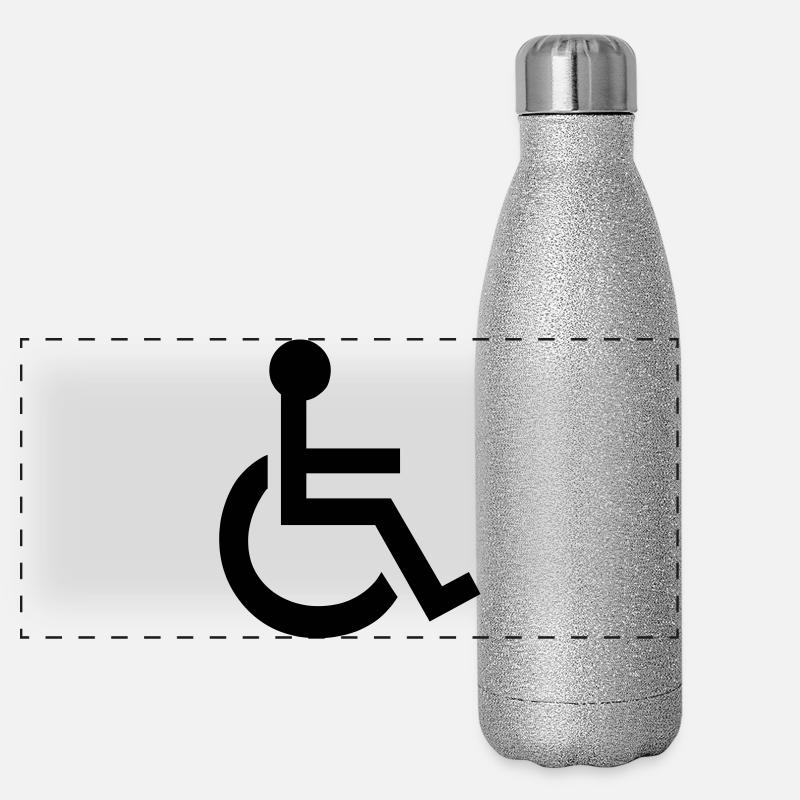 Disabled Wheelchair Symbol Panoramic Glitter Thermal Bottle 500 ml