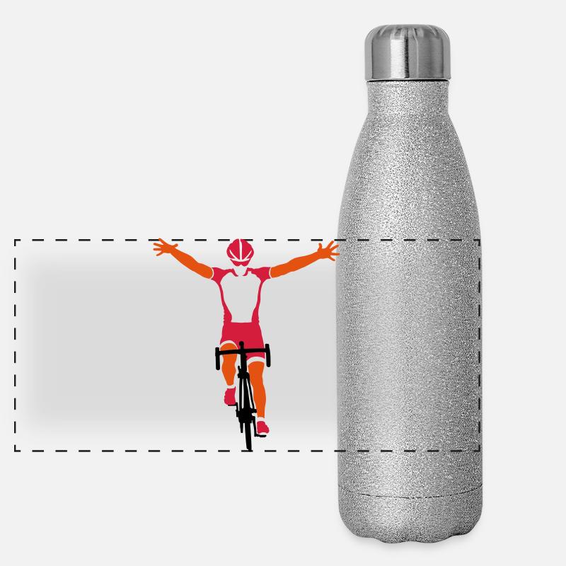 Rennrad Finish Panorama Glitzer Isolierflasche 500 ml