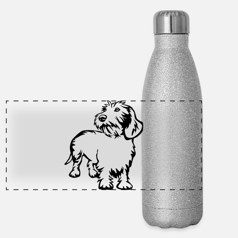 Dackel Panorama Glitzer Isolierflasche 500 ml