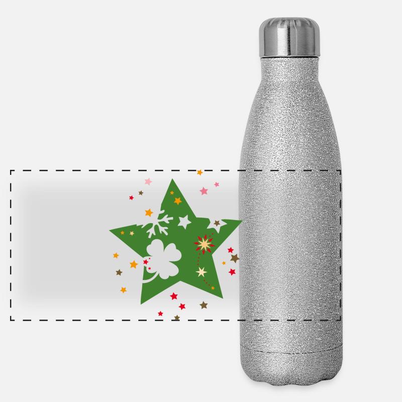 Weihnachtsstern Panorama Glitzer Isolierflasche 500 ml