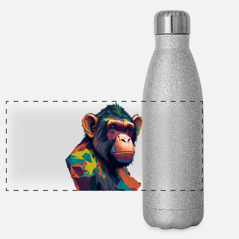 Chimpanzé Gourde isotherme panoramique pailletée 500 ml