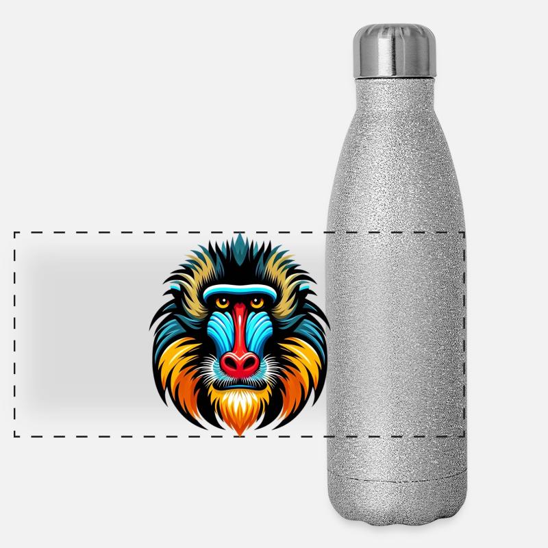 Mandrill monkey Panoramic Glitter Thermal Bottle 500 ml