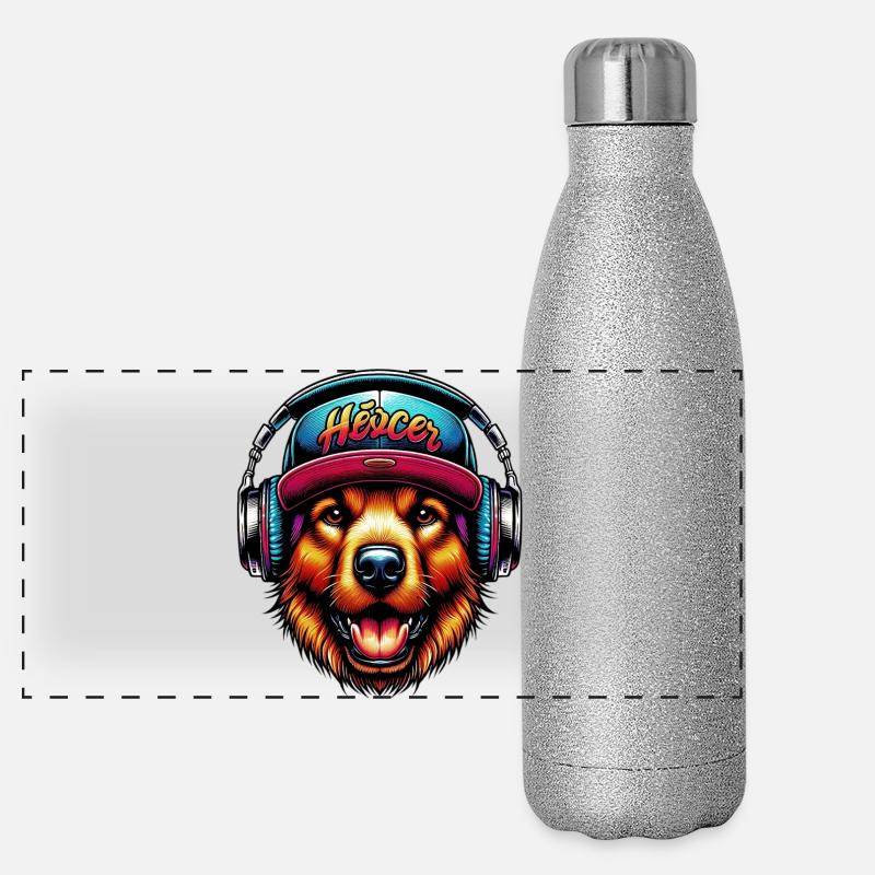 Chien Gourde isotherme panoramique pailletée 500 ml