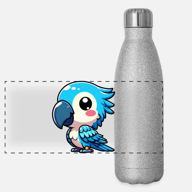 Papagei Panorama Glitzer Isolierflasche 500 ml