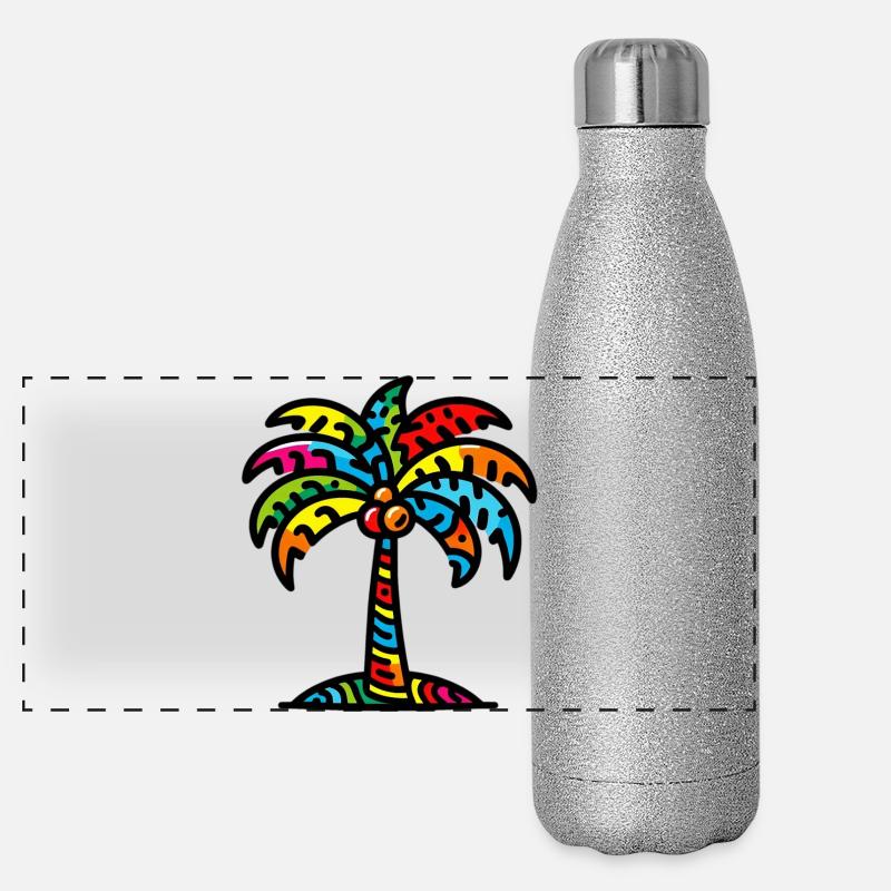 Palmier Gourde isotherme panoramique pailletée 500 ml