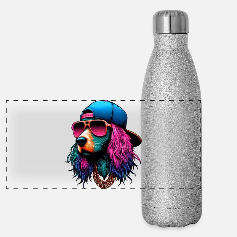 Chien Gourde isotherme panoramique pailletée 500 ml