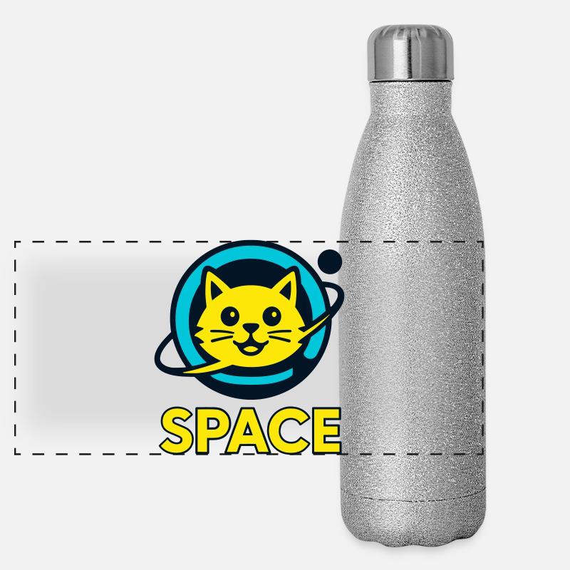 Chat de l’espace Gourde isotherme panoramique pailletée 500 ml