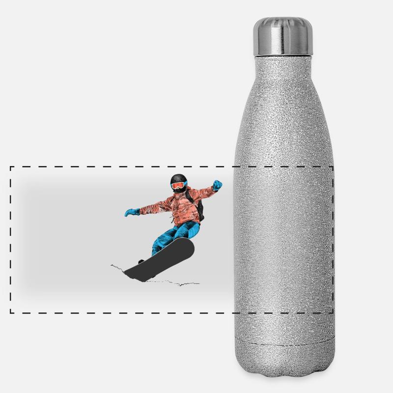 Snowboarding Panoramic Glitter Thermal Bottle 500 ml